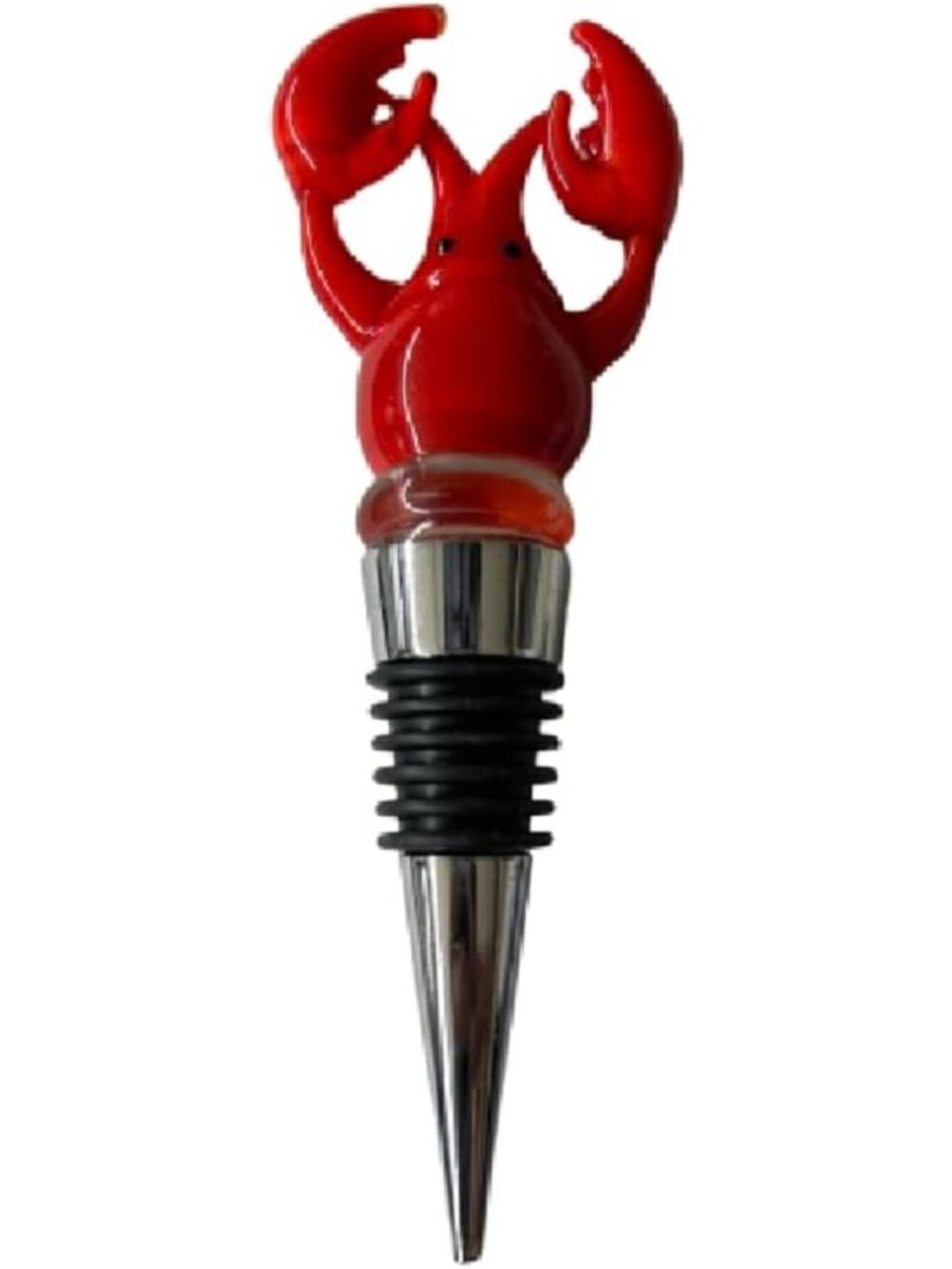 Nautical Glass Blown Red Lobster Wine Bottle Stopper | Coastal Kitchen Decor